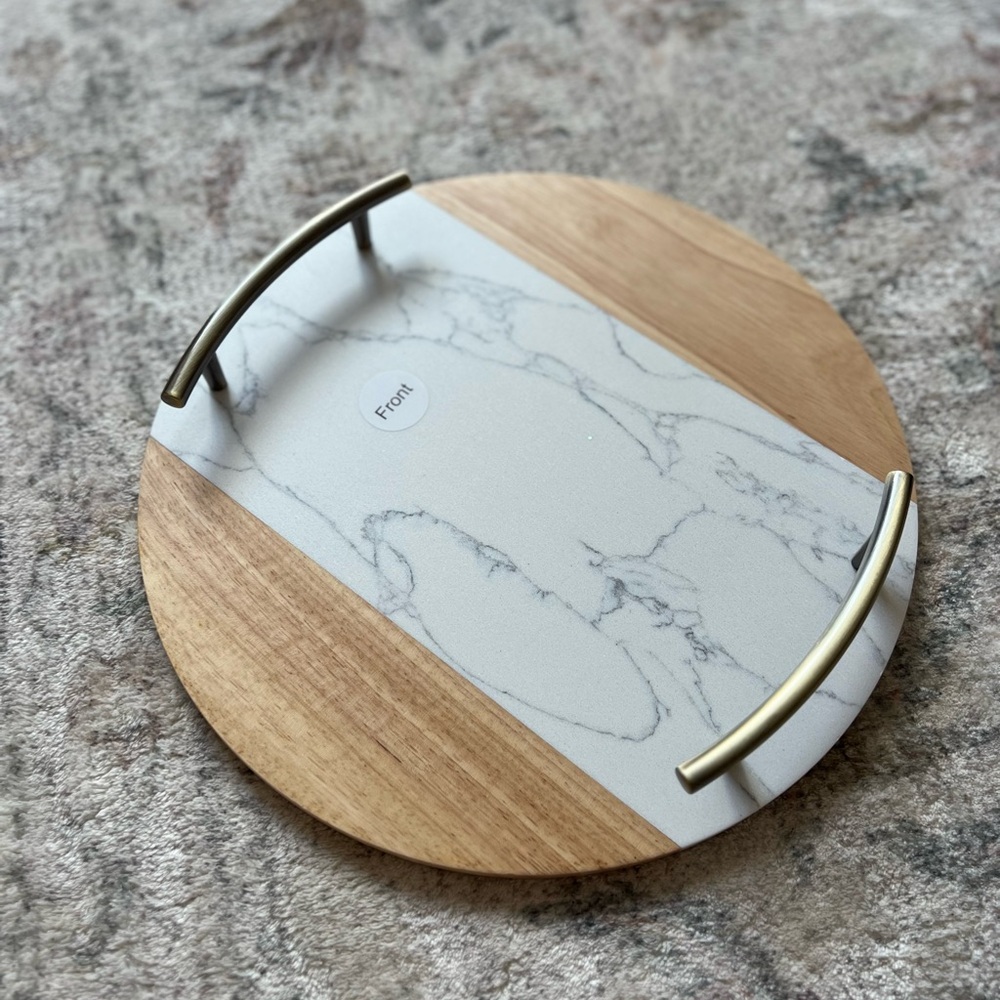 Faux Marble and Wood Tray